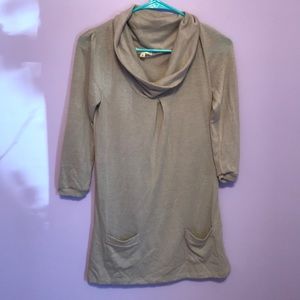 Tan Cowl Neck Top